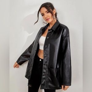 Faux Black Leather jacket